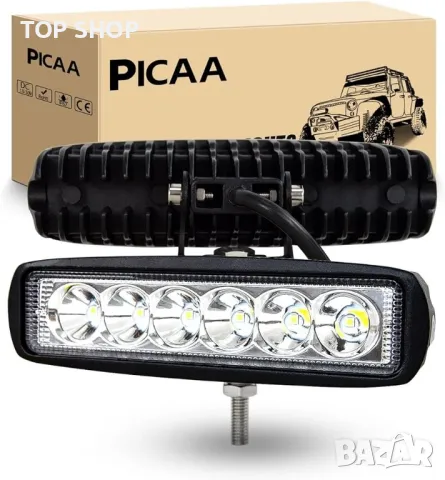 PICAA LED работна светлина 2 x 6 инча 18 W ATV Камион Офроуд, снимка 1 - Аксесоари и консумативи - 48737170