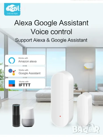Tuya Смарт WiFi Сензор за врати и прозорци Известия в реално време Smart Life APP Съвместим с Alexa , снимка 9 - Друга електроника - 51016914