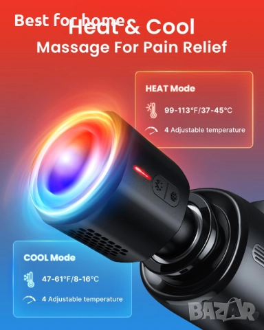 RENPHO Thermacool масажен пистолет за дълбоко тъканно масажиране , снимка 4 - Масажори - 51976330