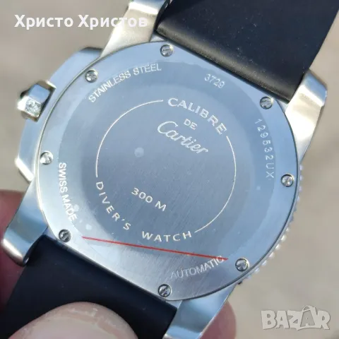 Мъжки луксозен часовник Cartier Calibre de Cartier Diver Steel Rubber Watch W7100056, снимка 12 - Мъжки - 47027012