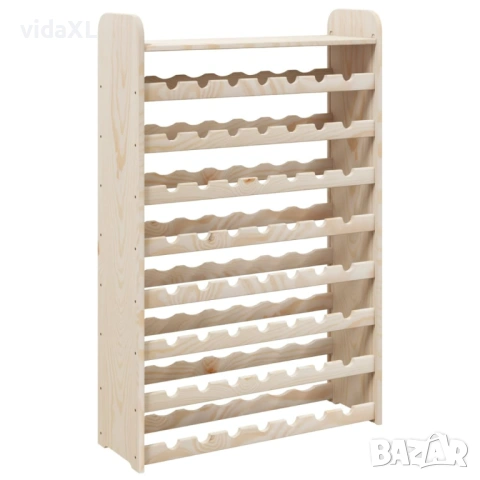 vidaXL Поставка за вино с горна дъска 72,5x25x111,5 см масивен бор(SKU:4007562)