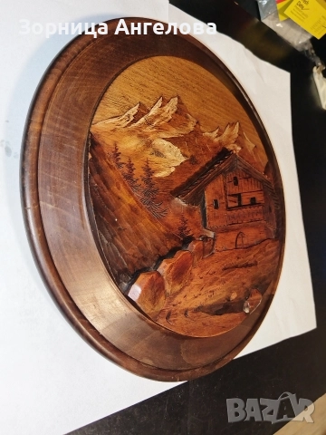 Дървено пано за Стена с релефна ръчна дърворезба.  От Белгия, винтидж изработка (70–80-те години)., снимка 9 - Антикварни и старинни предмети - 52862822