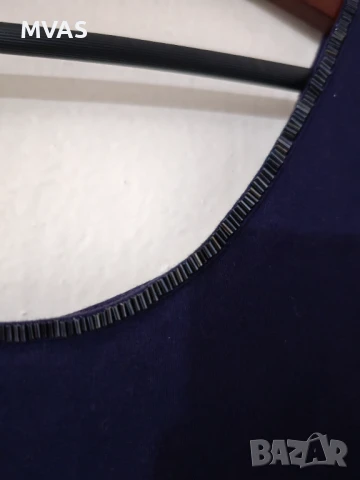 Нов дамски къс тъмно син топ с блестящи мъниста S M размер, снимка 3 - Корсети, бюстиета, топове - 51068342