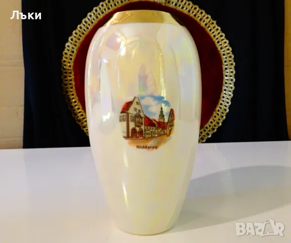 Ваза баварски порцелан 24k Gold. , снимка 1 - Вази - 46966205