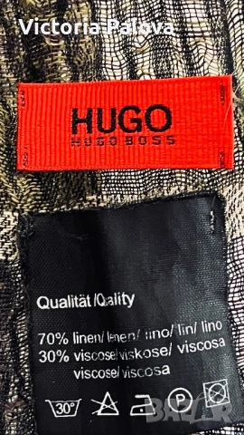 Оригинален шал HUGO ( Hugo Boss) лен/ вискоза, oversize , снимка 5 - Шалове - 53255114