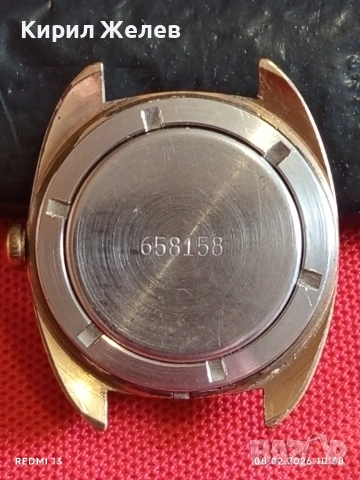 Стар механичен часовник ПОЛЕТ СССР позлатен Au10 много красив стилен 41022, снимка 6 - Антикварни и старинни предмети - 53399486