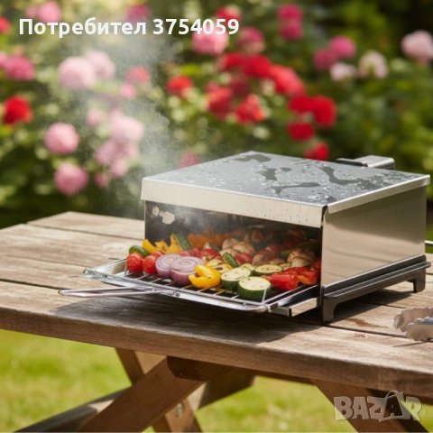 Бездимна електрическа скара Voltz OV51015P – 1200W мощност, незалепващо покритие и удобно готвене у , снимка 5 - Скари - 53075970