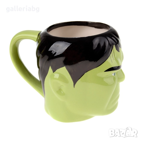 Керамична 3D чаша Hulk – зелен супергерой, 200 мл, фен артикул, снимка 3 - Чаши - 52680629