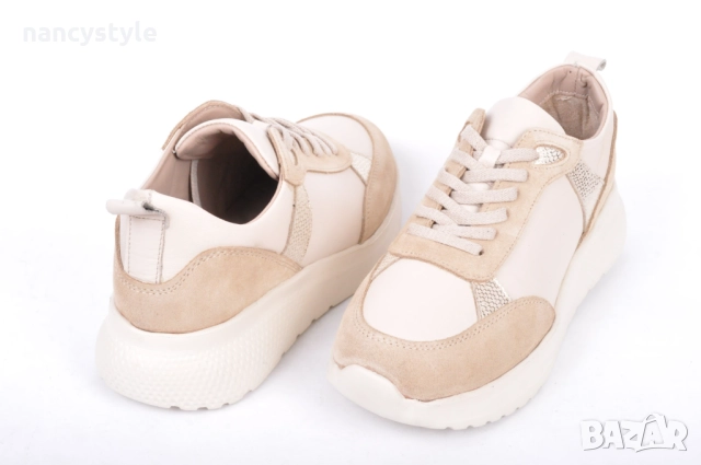 НОВО! Дамски маратонки велур и кожа - Два цвята, снимка 4 - Маратонки - 51688400