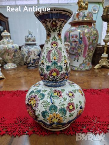 Прекрасна антикварна колекционерска холандска порцеланова ваза Delft , снимка 1 - Вази - 45649311