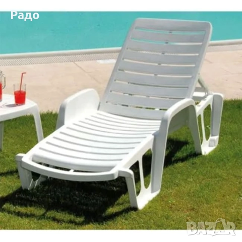 Шезлонг за плаж Lettino Fisso регулируем подлакътници сгъваем градински плажен басейн легло къмпинг, снимка 4 - Градински мебели, декорация  - 51990823