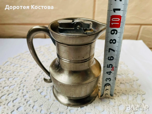 Красива настолна запалка от Англия от цветен метал, снимка 6 - Антикварни и старинни предмети - 53626842