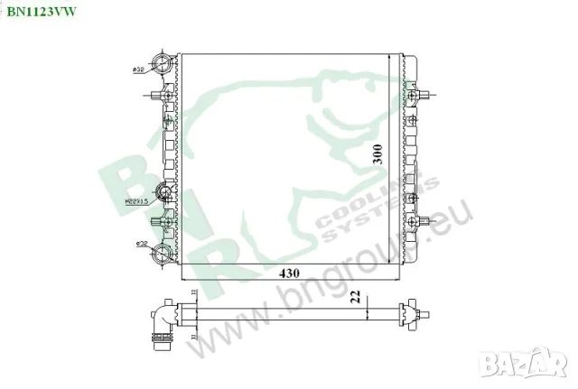 Воден радиатор BNR за SEAT,SKODA,VW BN1123, снимка 3 - Части - 14371954
