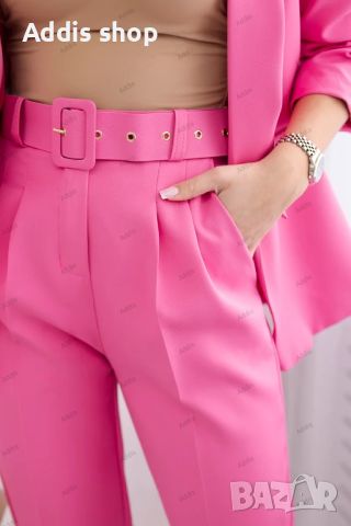 Елегантен дамски комплект сако и панталон, 4цвята , снимка 5 - Костюми - 45795956