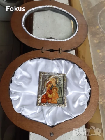 Уникална сребърна икона в кутия сърце със сертификат, снимка 3 - Антикварни и старинни предмети - 51043327