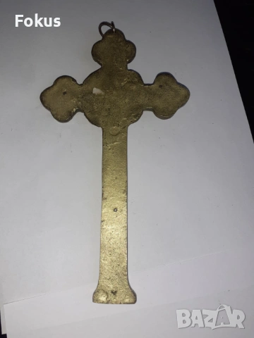 Стар голям бронзов кръст разпятие религия, снимка 5 - Антикварни и старинни предмети - 53279042
