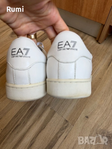 Мъжки оригинални кожени бели кецове EA7 ! 44 н, снимка 7 - Ежедневни обувки - 52188287