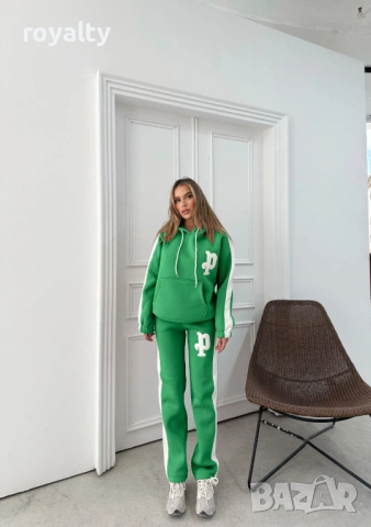 Зелен Нов Дамски Ватиран Комплект 