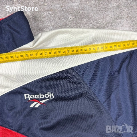 Винтидж спортно горнище Reebok - Тъмносиньо / Червено / Бяло - Размер L, снимка 9 - Спортни дрехи, екипи - 53576573
