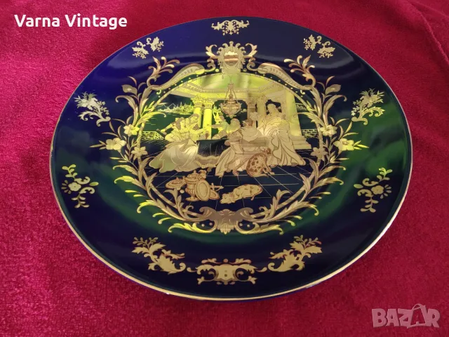 Голяма позлатена колекционерска порцеланова чиния Ф 29,8 см. FINEST CHINESE PORCELAIN, снимка 3 - Колекции - 49901008