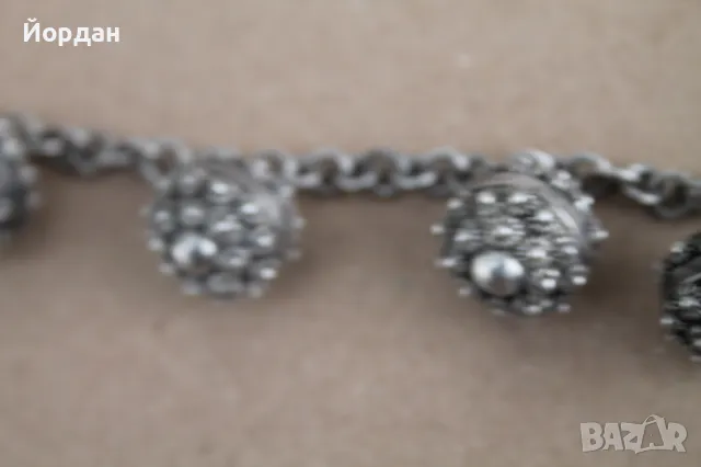 Уникална дамска сребърна гривна , снимка 9 - Гривни - 49798273