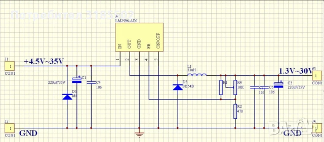 DC-DC понижаващ регулируем стабилизатор на напрежение 1.5V–35V | LM2596 | До 3A с радиатор, снимка 3 - Друга електроника - 51251274