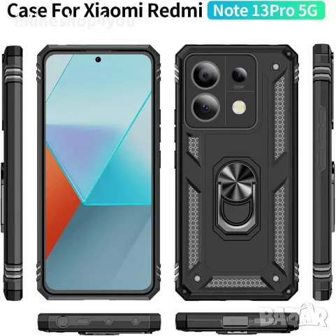 Удароустойчив Кейс RingCase за Xiaomi Redmi Note 13 Pro 5G, снимка 3 - Калъфи, кейсове - 47163045