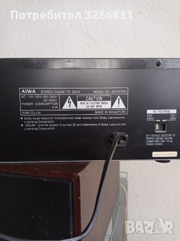 касетъчен дек AIWA  AD - F270H, снимка 6 - Декове - 46537017