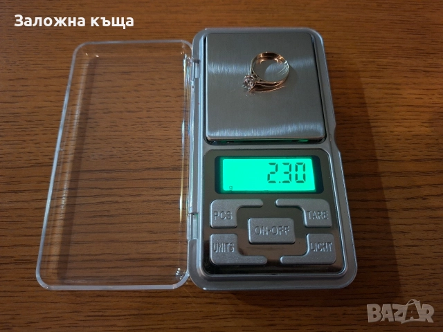 Дамски златен годежен пръстен - 2,30 гр. / 585 / 14К / 16 мм. (бяло злато), снимка 7 - Пръстени - 52692956