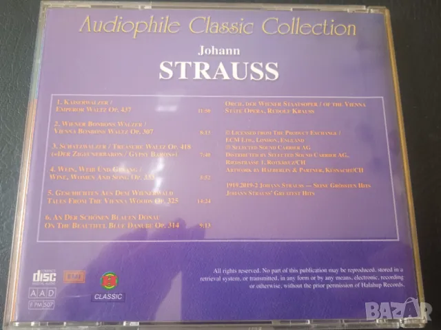 Johann Strauss – Audiophile Classic Collection - матричен диск класическа музика, снимка 2 - CD дискове - 47173301