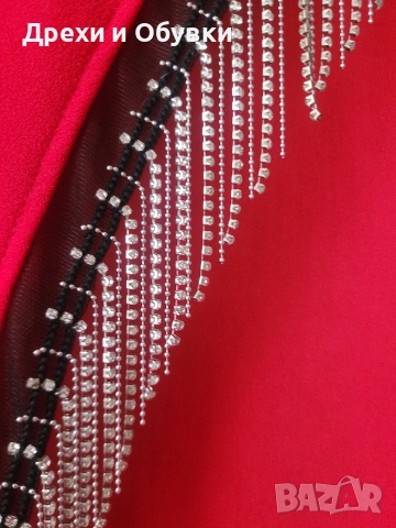 Официална червена рокля с гол гръб и камъни , снимка 11 - Рокли - 54074113