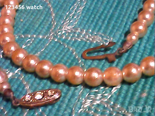 старо колие от естествени перли със среберна за коп4алка, снимка 3 - Колиета, медальони, синджири - 53775734