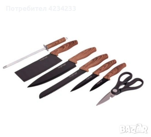 Комплект ножове Cheffinger , снимка 4 - Прибори за хранене, готвене и сервиране - 53671999