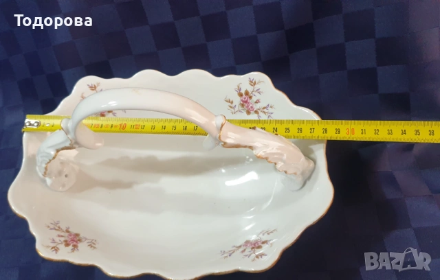 Барокова порцеланова фруктиeра с крачета-ARPO, снимка 6 - Антикварни и старинни предмети - 53927501