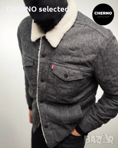Дънково яке с топла подплата LEVI’S Sherpa Trucker Denim Jacket – Размер  L – Ново с етикети, снимка 2 - Якета - 52829901