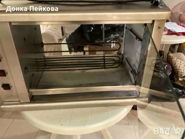 Електрически грил за пилета с въртящи се шишове