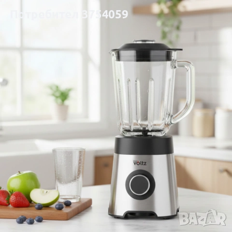 Блендер Oliver Voltz OV51162E 800W – Силна мощност, стъклена кана и надеждност за всеки ден, снимка 5 - Блендери - 53124830