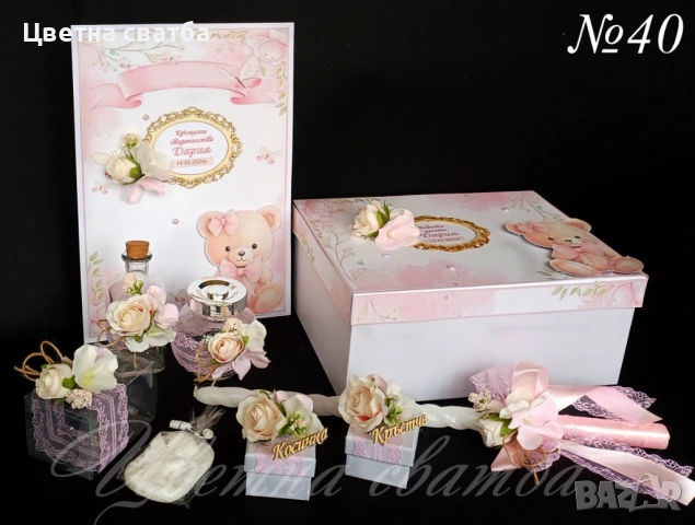 Комплекти за кръщене, Комплект за кръщене, подаръци за кръщене, Комплект за кръщене с мече, снимка 2 - Други - 22951974