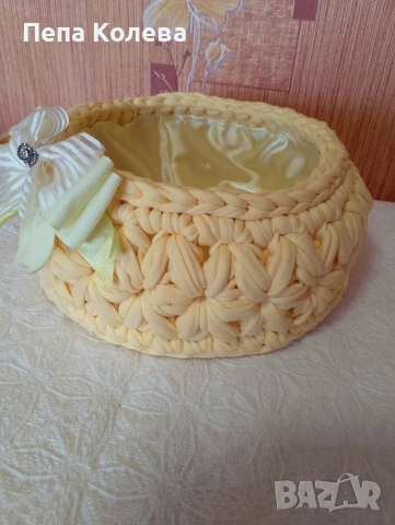 Панери-ръчно изработен от прежда Макарон , снимка 6 - Декорация за дома - 54281945