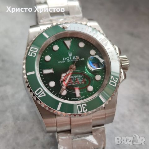 Мъжки луксозен часовник Rolex Submariner Date Hulk Oystersteel Green Dial Men's Watch 116610LV-0002, снимка 3 - Мъжки - 46201319