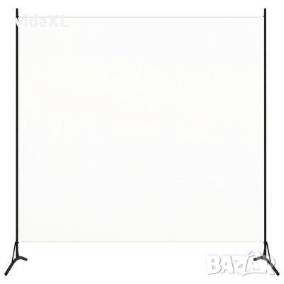 vidaXL Параван за стая, 1 панел, бял, 175x180 см, плат(SKU:320735
