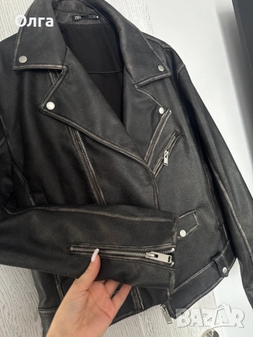 Кожено яке от Zara в лимитирана серия, снимка 3 - Якета - 53695054