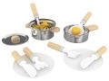 Детски кухненски комплект за готвене тенджера тиган Дървени кухненски играчки, снимка 1 - Образователни игри - 45652033