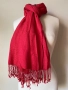 Червен шал от 100 % вискоза, снимка 4