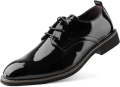 Мъжки лачени обувки класически модни Оксфорд, черни, размер 42, снимка 3