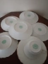 Чаша и 6 чинийки костен порцелан България , снимка 4