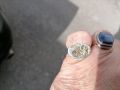 Стар сребърен пръстен с позлата сфинкс, снимка 1 - Пръстени - 45861936