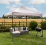 Сгъваема Шатра ЛУКС Бежов 3×3м – подсилена конструкция, UV и водоустойчив плат, снимка 3