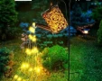 Декоративна соларна лампа със светлинни спринклери – ефект „водопад“, 60 LED, топла бяла светлина, снимка 1