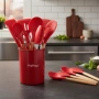 Комплект 12 части кухненски прибори със стойка Cheffinger – силиконови накрайници, дървени дръжки, т, снимка 3